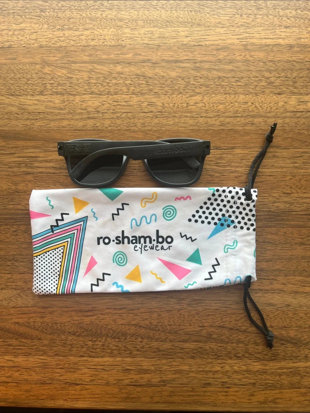 Roshambo Bueller Baby Shades with Black Frames and Grey Lenses, size 0-2